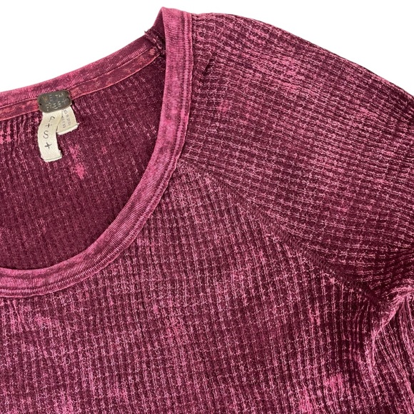 Free People Diamond Dozen Acid Wash Colorblock Thermal Top - Picture 12 of 15